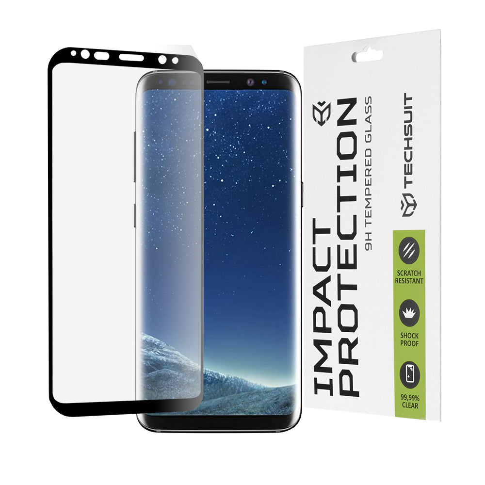 Zaštitna folija za ekran Techsuit za Samsung Galaxy S8 G950, Kaljeno staklo, Full Glue, 111D, Crna