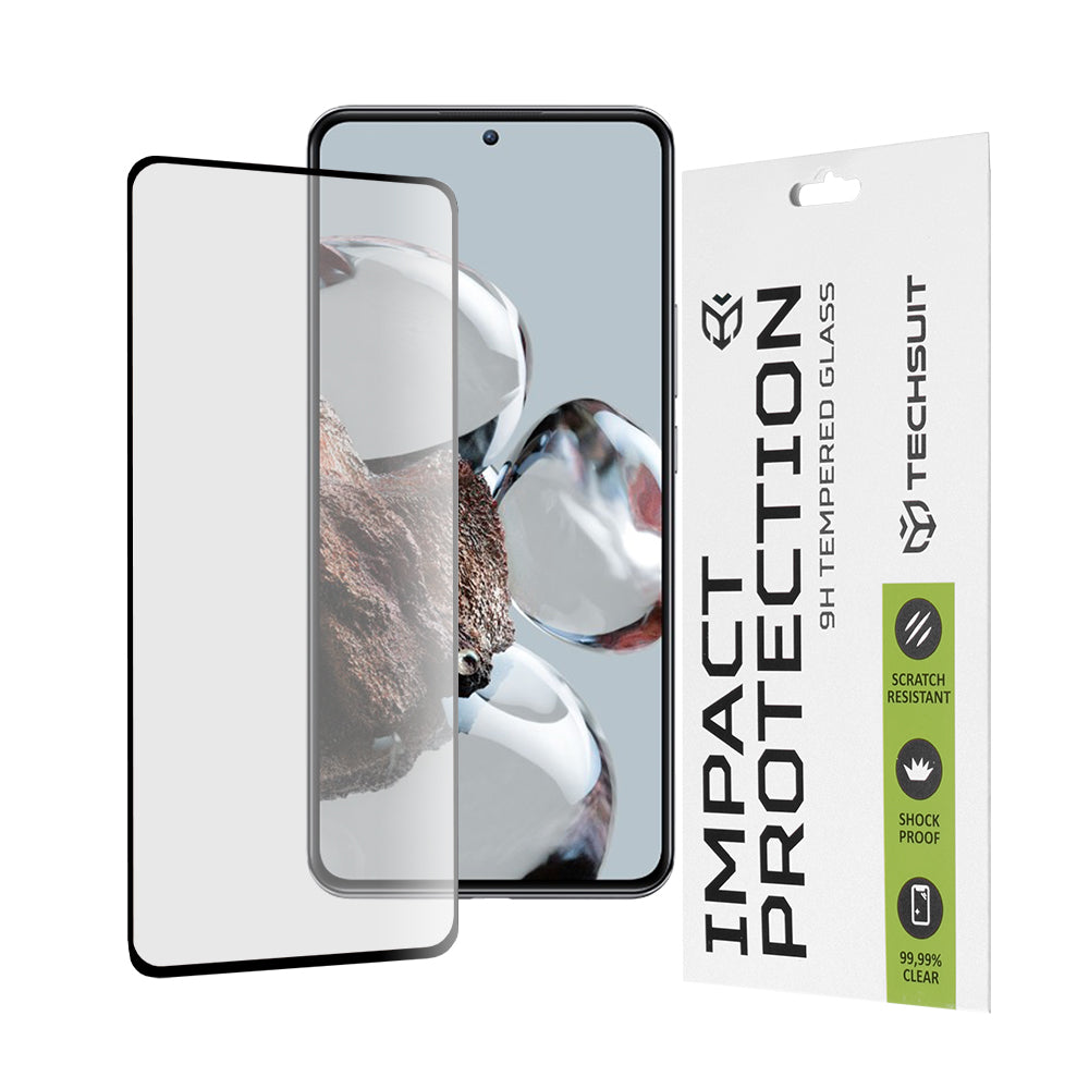Zaštitna folija za ekran Techsuit za Xiaomi 12T / 12T Pro, Kaljeno staklo, Full Glue, 111D, Crna