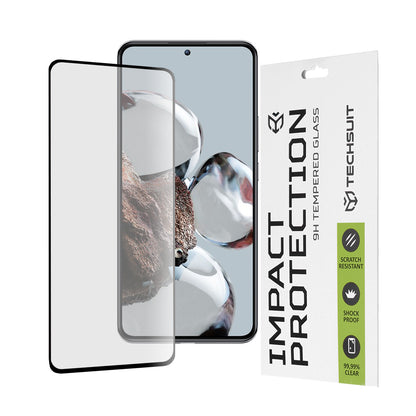 Zaštitna folija za ekran Techsuit za Xiaomi 12T / 12T Pro, Kaljeno staklo, Full Glue, 111D, Crna