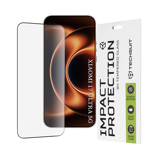 Folija za zaštitu ekrana Techsuit za Xiaomi 17 Ultra, Kaljeno staklo, Full Glue, 111D, Crna