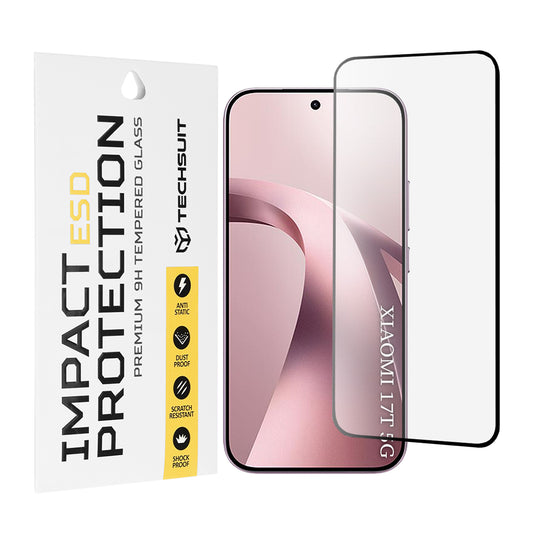 Zaštitna folija za ekran Techsuit za Xiaomi 17T, Kaljeno staklo, Full Glue, Crna