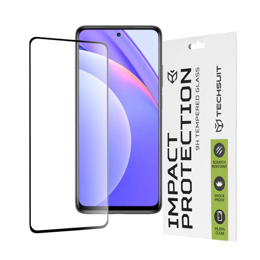 Zaštitna folija za ekran Techsuit za Xiaomi Mi 10T Lite 5G, Kaljeno staklo, Full Glue, 111D, Crna