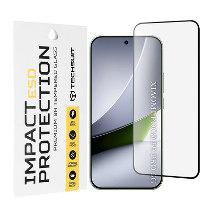Techsuit zaštitna folija za ekran za Xiaomi Poco F9 Pro, kaljeno staklo, potpuno lepljenje, crna