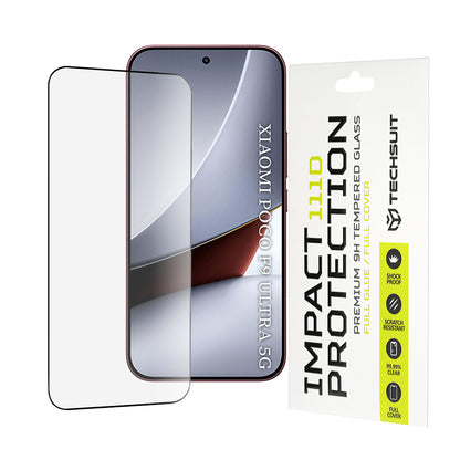 Zaštitna folija za ekran Techsuit za Xiaomi Poco F9 Ultra, Kaljeno staklo, Full Glue, 111D, Crna