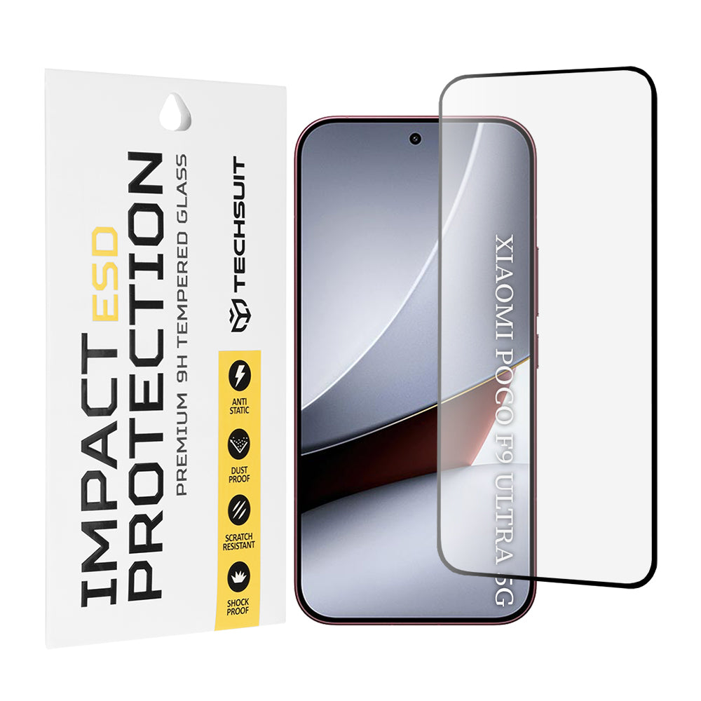 Techsuit zaštitna folija za ekran za Xiaomi Poco F9 Ultra, kaljeno staklo, Full Glue, crna