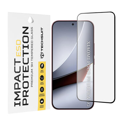 Techsuit zaštitna folija za ekran za Xiaomi Poco F9 Ultra, kaljeno staklo, Full Glue, crna