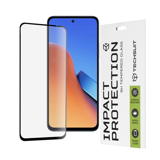 Zaštitna folija za ekran Techsuit za Xiaomi Poco M6 4G / Redmi 13 / 12 5G / 12, Kaljeno staklo, Full Glue, 111D, Crna