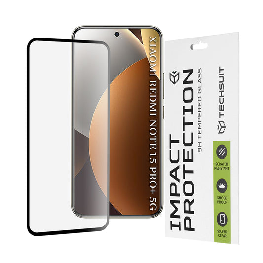 Zaštitna folija za ekran Techsuit za Xiaomi Poco M8 Pro / Redmi Note 15 Pro+ 5G, Kaljeno staklo, Full Glue, 111D, Crna