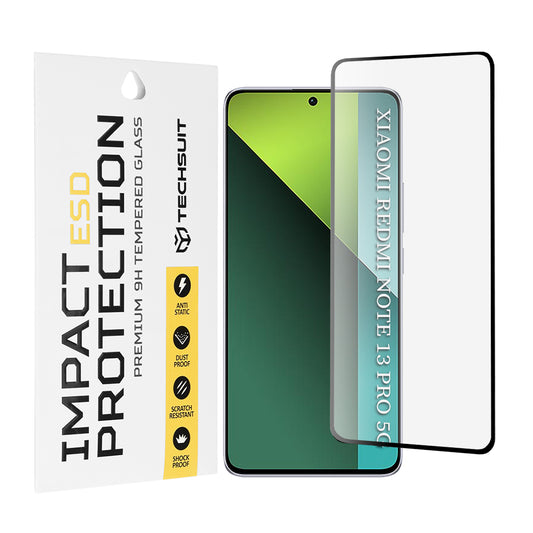 Zaštitna folija za ekran Techsuit za Xiaomi Poco X6 / Redmi Note 13 Pro 5G, Kaljeno staklo, Full Glue, Crna
