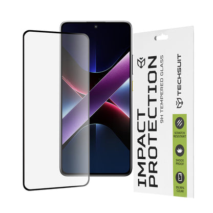 Zaštitna folija za ekran Techsuit za Xiaomi Poco X7 Pro, Kaljeno staklo, Full Glue, 111D, Crna