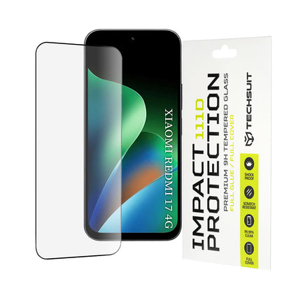Zaštitna folija za ekran Techsuit za Xiaomi Redmi 17 5G / 17 4G, Kaljeno staklo, Full Glue, 111D, Crna