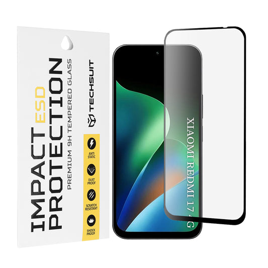 Zaštitna folija za ekran Techsuit za Xiaomi Redmi 17 5G / 17 4G, Kaljeno staklo, Full Glue, Crna