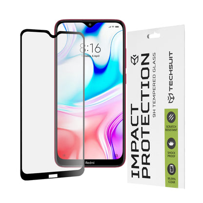 Zaštitna folija za ekran Techsuit za Xiaomi Redmi 8A / 8, Kaljeno staklo, Full Glue, 111D, Crna
