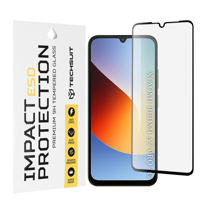 Zaštitna folija za ekran Techsuit za Xiaomi Redmi A7 Pro 4G, Kaljeno staklo, Full Glue, Crna