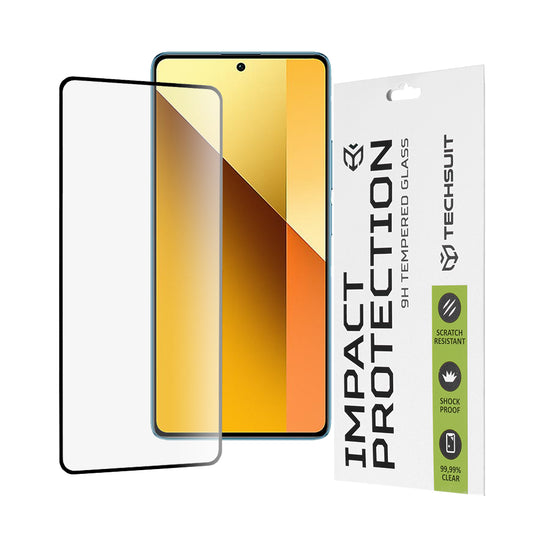 Zaštitna folija za ekran Techsuit za Xiaomi Redmi Note 13 5G, Kaljeno staklo, Full Glue, 111D, Crna