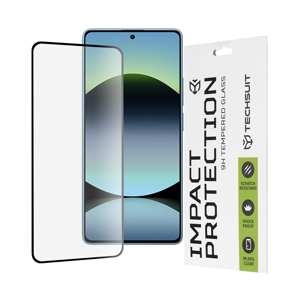 Zaštitna folija za ekran Techsuit za Xiaomi Redmi Note 14S, Kaljeno staklo, Full Glue, 111D, Crna