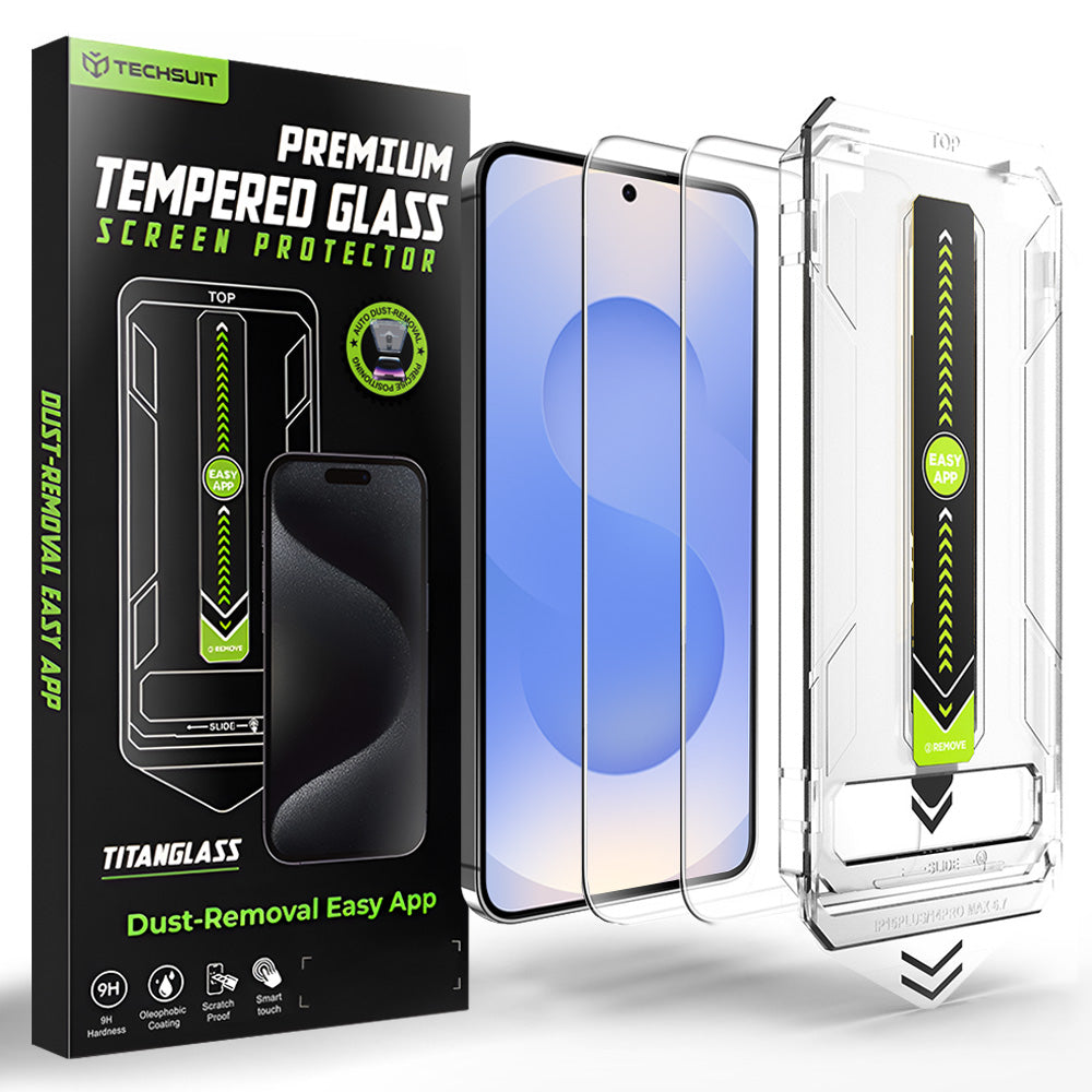 Folija za zaštitu ekrana Techsuit TitanGlass CrystalHD za Samsung Galaxy S26 S942, Kaljeno staklo, Full Glue, Set 2 komada