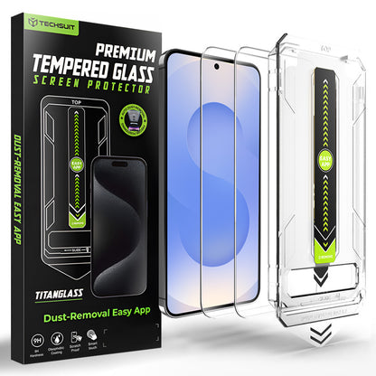 Folija za zaštitu ekrana Techsuit TitanGlass CrystalHD za Samsung Galaxy S26 S942, Kaljeno staklo, Full Glue, Set 2 komada