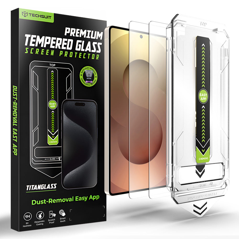 Folija za zaštitu ekrana Techsuit TitanGlass CrystalHD za Samsung Galaxy S26 Ultra, Kaljeno staklo, Full Glue, Set 2 komada