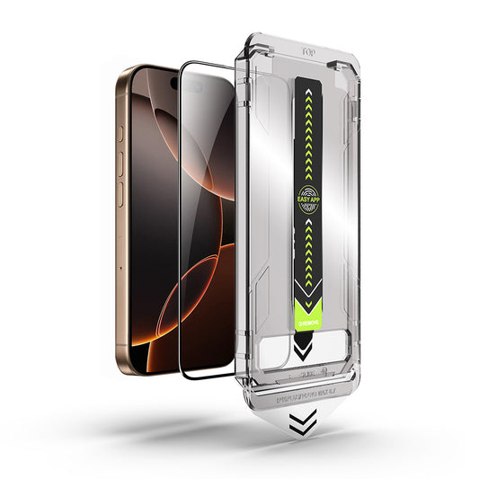 Zaštitna folija za ekran Techsuit TitanGlass za Apple iPhone 17e / 16e / 14 / 13 Pro, Kaljeno staklo, Full Glue, Crna