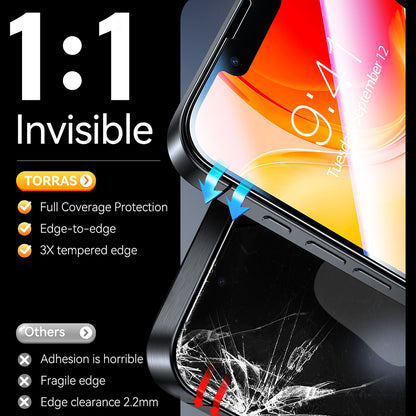 Zaštitna folija za ekran Torras GlassGo Install Master za Apple iPhone 17e / 16e / 14 / 13 Pro, Kaljeno staklo, Full Glue, Set od 2 komada