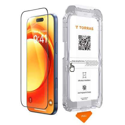 Zaštitna folija za ekran Torras HD Shield za Apple iPhone 18 Pro / 17 Pro, Kaljeno staklo, Full Glue, Crna