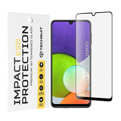Zaštitna folija za ekran Techsuit za Samsung Galaxy A22 A225, Kaljeno staklo, Crna