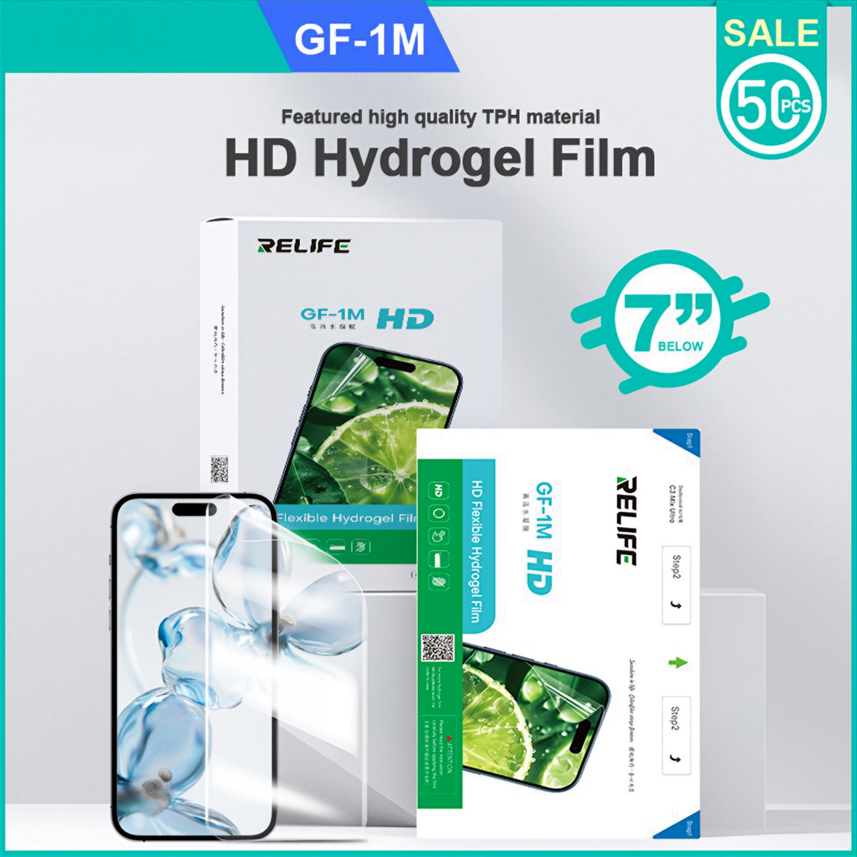 Hidrogel / TPU folija Relife GF-1M za UV vakuum laminator Sunshine C3 Mix Ultra, 120mm x 210mm, Set 50 komada