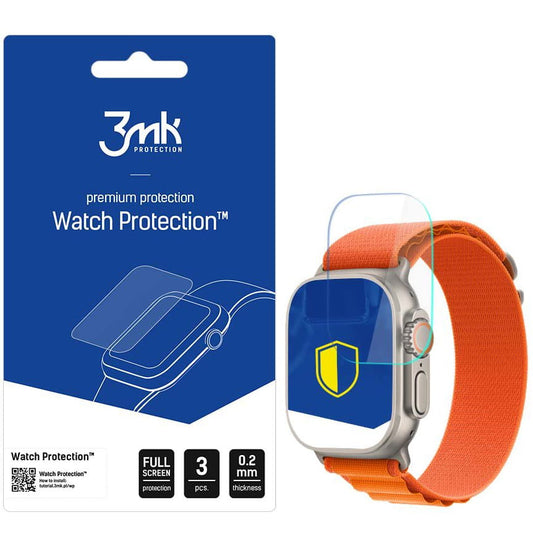 Zaštitna folija 3MK FlexibleGlass za Apple Watch Ultra / Ultra 2 Series, Set 3 komada, Fleksibilno staklo