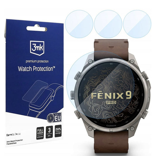 3MK FlexibleGlass zaštitna folija za Garmin Fenix 9 Pro 47 mm, fleksibilno staklo, set od 3 komada