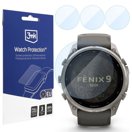 Zaštitna folija 3MK FlexibleGlass za Garmin Fenix 9 Pro Solar 47mm, Set 3 komada, Fleksibilno staklo