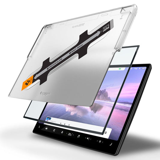 Folija za zaštitu Spigen GlastR EZ FIT za Navigaciju Tesla X / S (2022 - 2021), Kaljeno staklo, Crna AGL04688