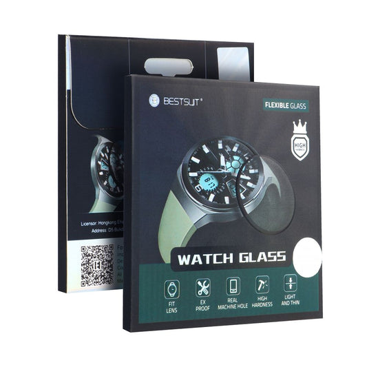 Bestsuit Protective Case for Samsung Galaxy Watch6 Classic 47mm, Flexible Glass, Black