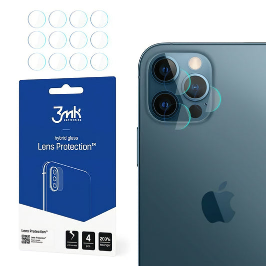 Zaštitna folija za zadnju kameru 3MK Protection za Apple iPhone 12 Pro, Fleksibilno staklo, Set od 4 komada, Providna