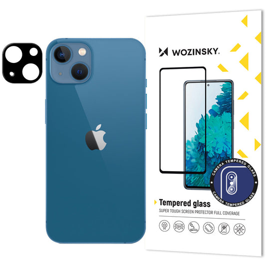 Zaštitna folija za stražnju kameru WZK za Apple iPhone 14 Plus / 14, Kaljeno staklo, Crna