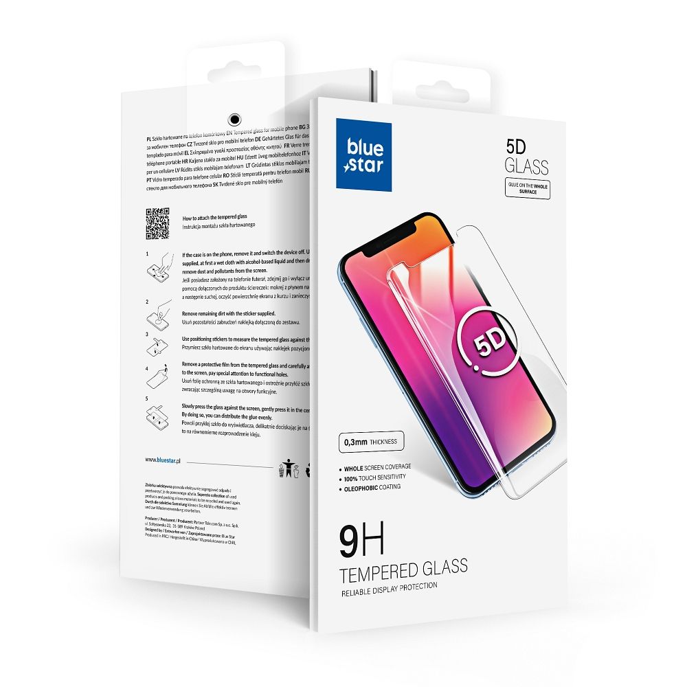 Folija za zaštitu ekrana Blue Star za Samsung Galaxy S21 Ultra 5G G998, Kaljeno staklo, Full Glue, 5D, Crna