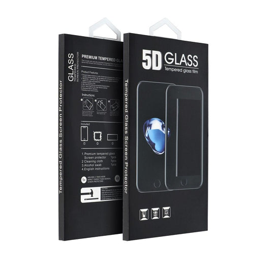 Zaštitna folija za ekran OEM za Apple iPhone 17e / 16e / 14 / 13 Pro, Kaljeno staklo, Full Glue, Crna