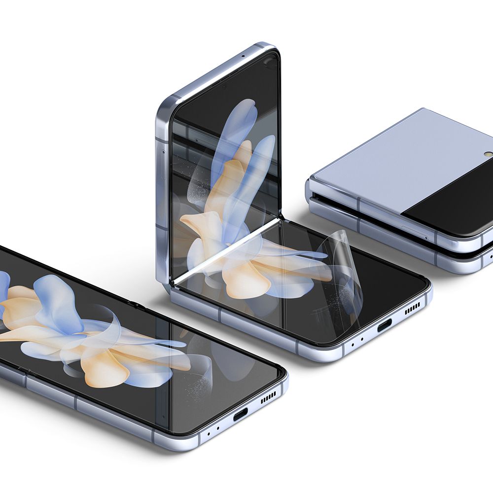 Folija za zaštitu unutrašnjeg ekrana Ringke Dual Easy za Samsung Galaxy Z Flip4 F721, Plastika, Set 2 komada