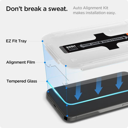 Zaštitna folija za ekran Spigen EZ FIT za Apple iPhone 16e / 14 / 13 Pro / 13, Kaljeno staklo, Full Glue AGL03724