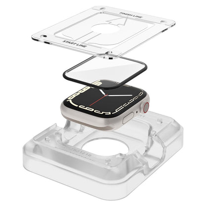 Folija za zaštitu Spigen ProFlex EZ FIT za Apple Watch 9 / 8 / 7 45mm seriju, Set 2 komada, Fleksibilno staklo, Crna AFL04051