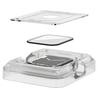 Folija za zaštitu Spigen ProFlex EZ FIT za Apple Watch 9 / 8 / 7 45mm seriju, Set 2 komada, Fleksibilno staklo, Crna AFL04051