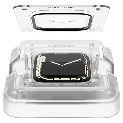 Folija za zaštitu Spigen ProFlex EZ FIT za Apple Watch 9 / 8 / 7 45mm seriju, Set 2 komada, Fleksibilno staklo, Crna AFL04051