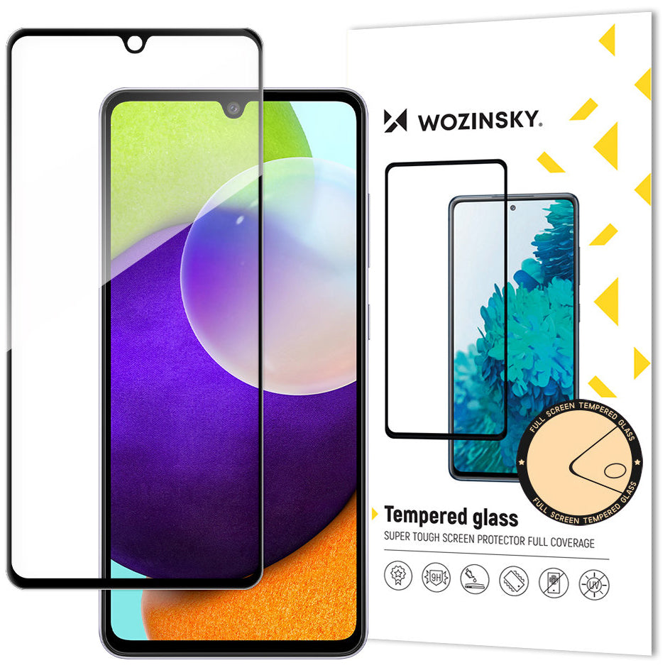 Folija za zaštitu ekrana WZK za Samsung Galaxy A33 5G A336, Kaljeno staklo, Pun lepak, Crna
