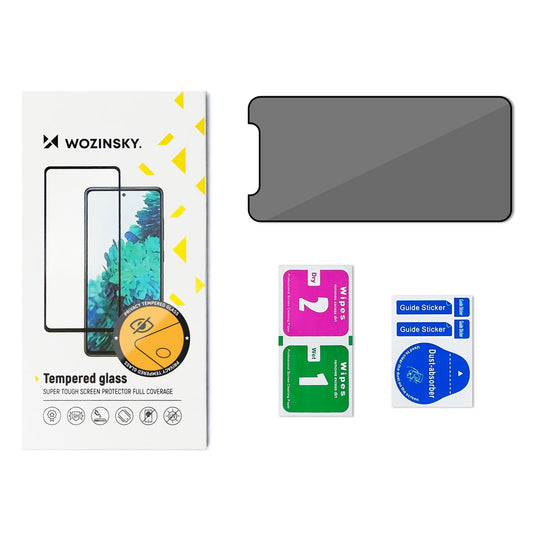WZK AntiSpy Privacy Screen Protector for Apple iPhone 12 / 12 Pro, Shielded Glass, Full Glue