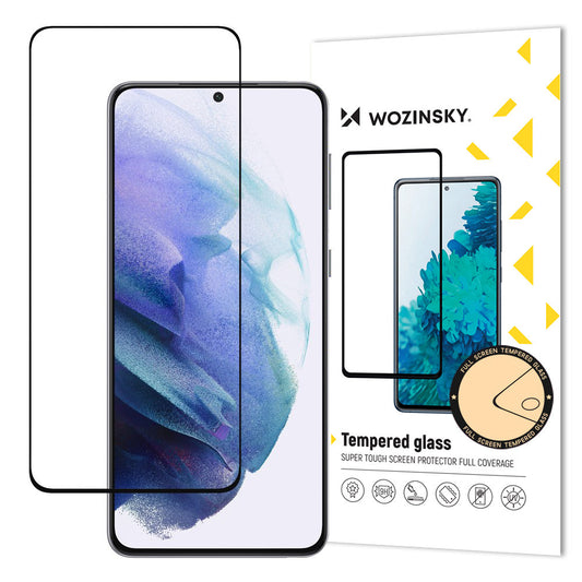 Zaštitna folija za ekran WZK za Samsung Galaxy S23+ S916, Kaljeno staklo, Pun ljepilo, Crna