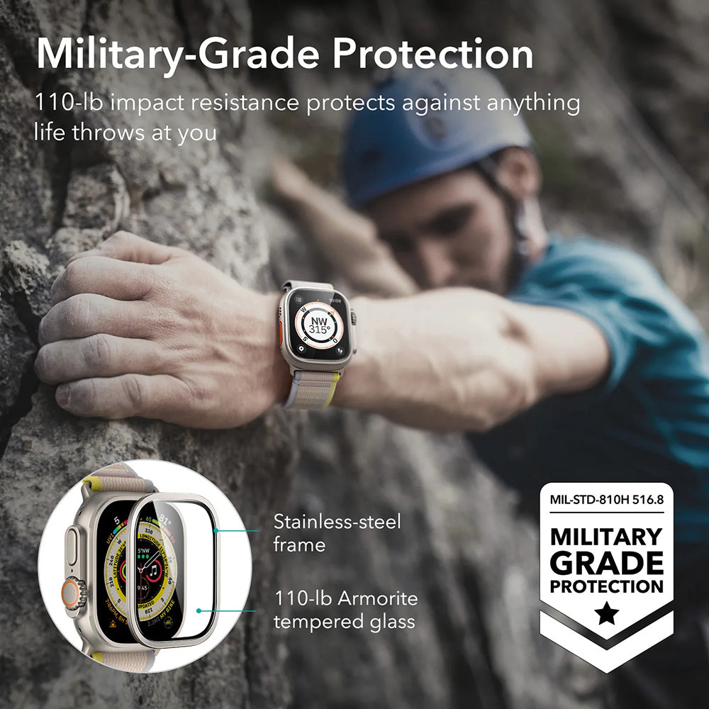 Folija zaštita ESR Armorite za Apple Watch Ultra seriju, Set 2 komada, Kaljeno staklo, Bronza