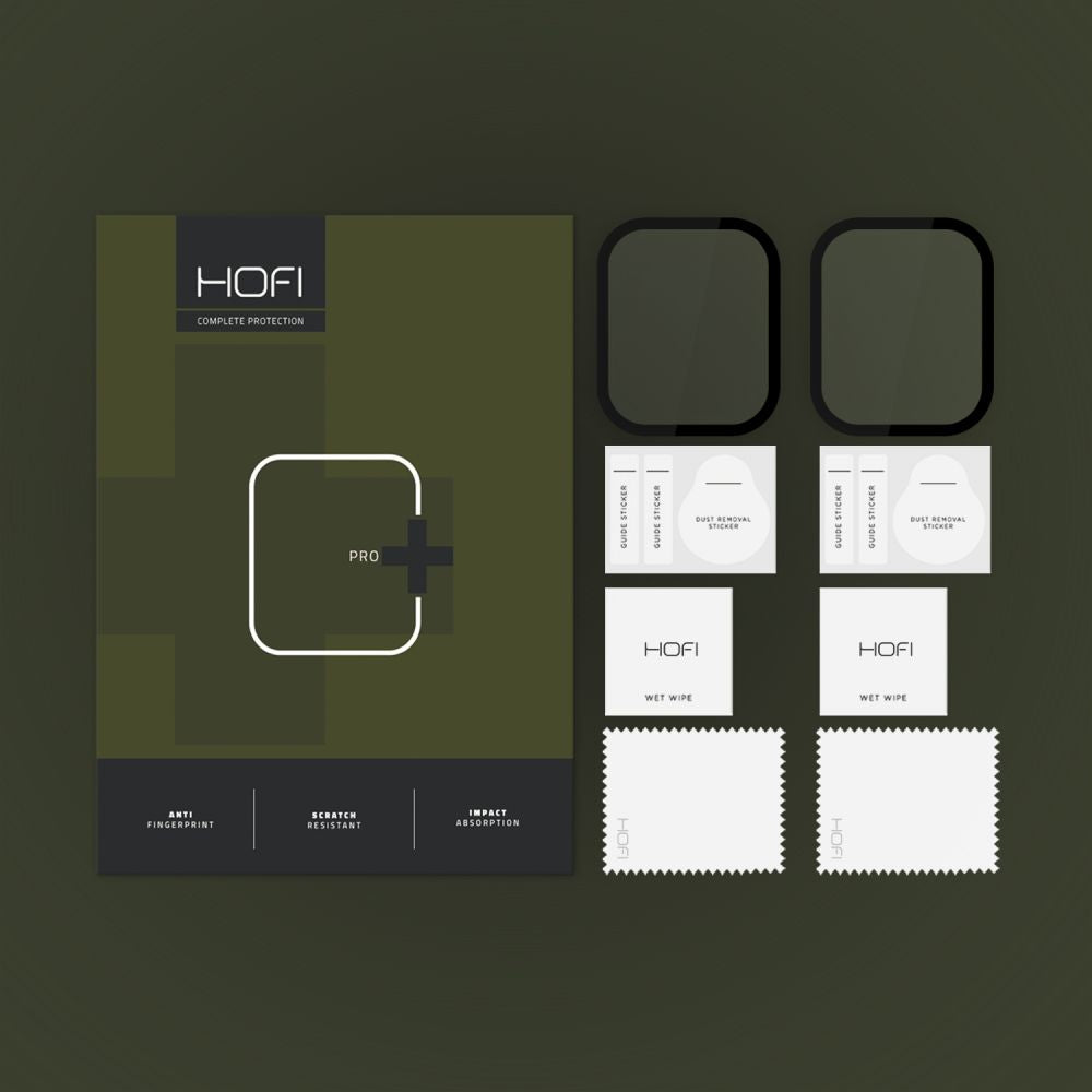 Protective Foil HOFI Hybrid PRO+ for Apple Watch 41mm Series, Set 2 pieces, Plastic, Black 