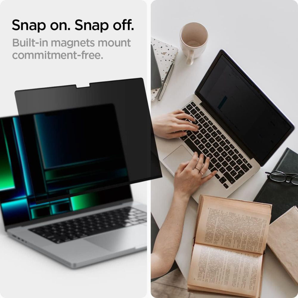 Folija za zaštitu privatnosti ekrana Spigen Safe View Magnetic za Apple MacBook Pro 14inch (2022) / (2024) / (2023) / (2021), Plastika AFL06158