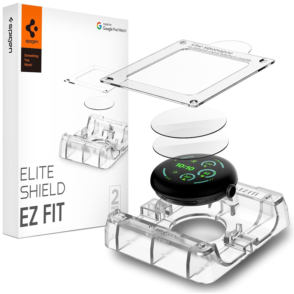 Zaštitna folija Spigen Elite Shield EZ FIT za Google Pixel Watch 41mm Series, Set 2 komada, Kaljeno staklo, Providna AFL08524
