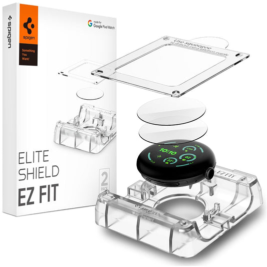 Zaštitna folija Spigen Elite Shield EZ FIT za Google Pixel Watch 41mm Series, Set 2 komada, Kaljeno staklo, Providna AFL08524